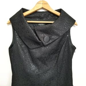 Tahari little black dress beautiful collar detail